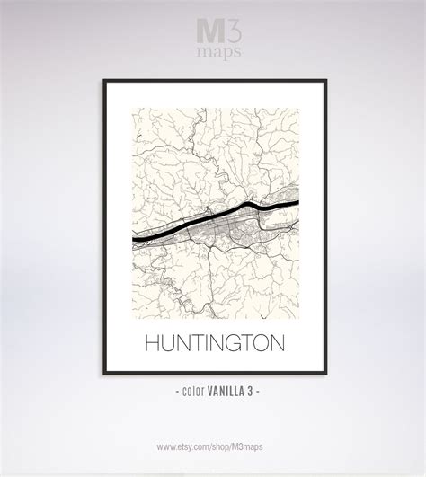 Huntington West Virginia Huntington WV Map Huntington Map | Etsy