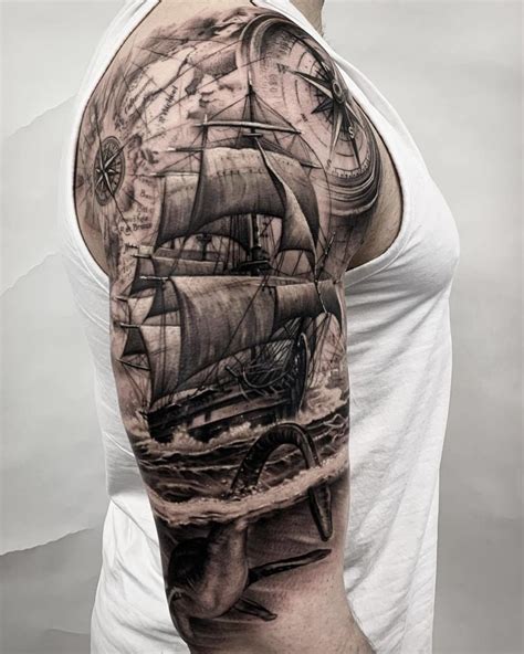 Tattoos | Sailing tattoo, Ship tattoo sleeves, Pirate ship tattoos