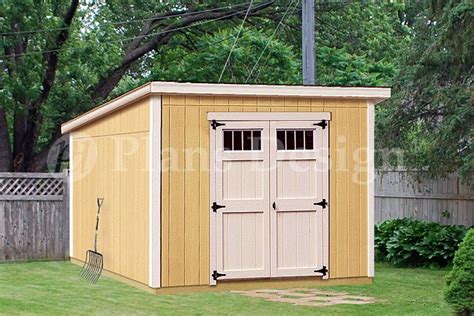 Storage Shed Plans, 8' x 10' Deluxe Modern Roof Style, Design #D0810M