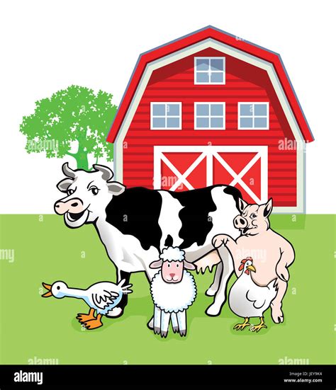 five farm animals Stock Photo - Alamy