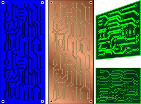 Clipart - PCB 3 color - electronics