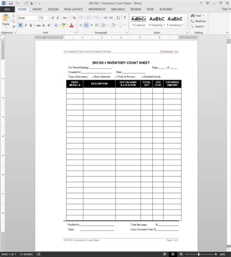 inventory control template with count sheet 2 — excelxo.com