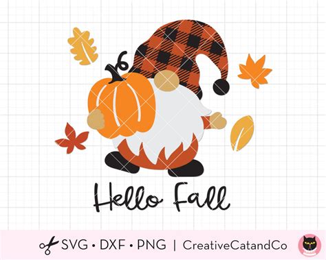 Fall Gnome with Pumpkin SVG Clipart Thanksgiving Gnome Svg | Etsy