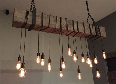 96 Reclaimed Barn Beam Light Fixture With Metal Hanging - Etsy UK