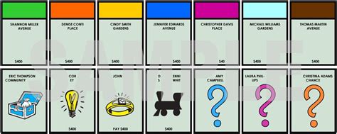 Monopoly Cards Printable