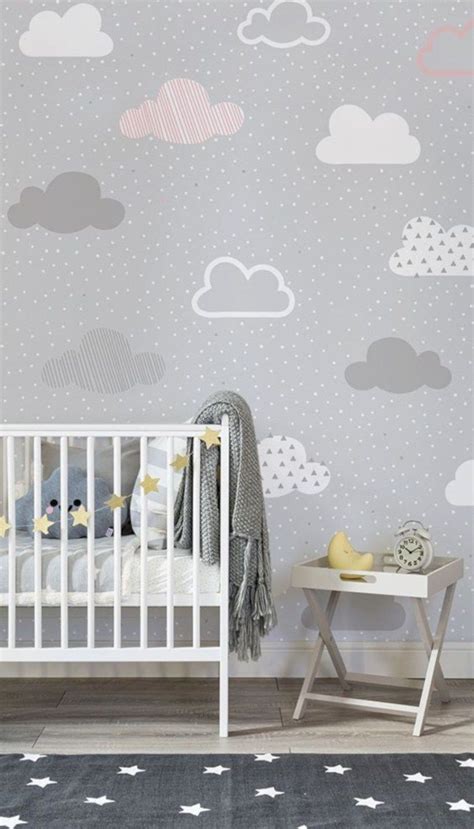 16 Best Wallpaper Ideas for Your Kids ~ Matchness.com in 2020 | Baby girl room, Clouds nursery ...