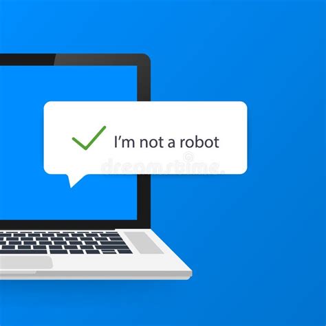 Captcha, I am Not a Robot on Laptop Screen. Vector Stock Illustration Stock Vector ...