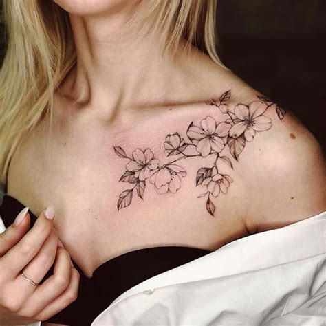 43 Jaw-Dropping Collar Bone Tattoos for Women - Page 2 of 4 - StayGlam