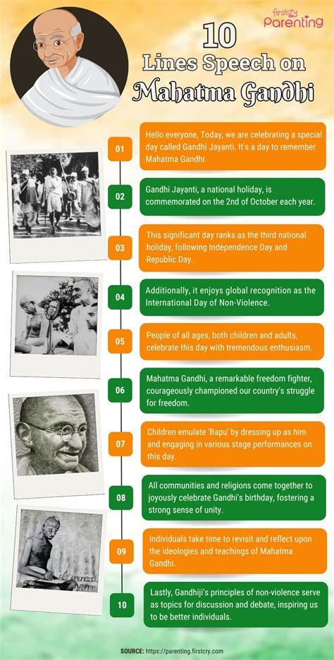 10 Lines About Mahatma Gandhi in English