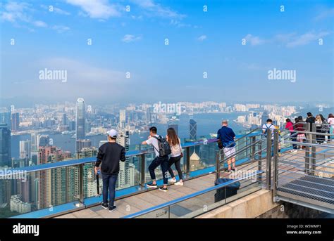 View over the city from Sky Terrace 428 on the Peak Tower, Victoria ...