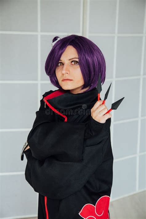 Anime Cosplayer Girl with Purple Hair Superhero Stock Photo - Image of ...