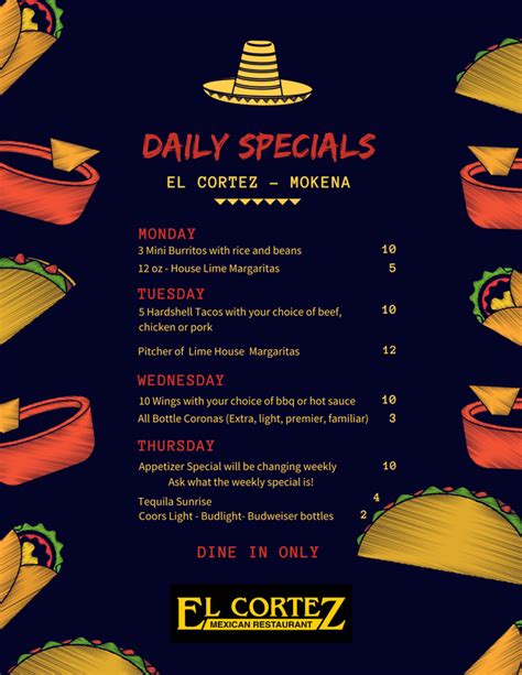 Daily Specials - EL CORTEZ