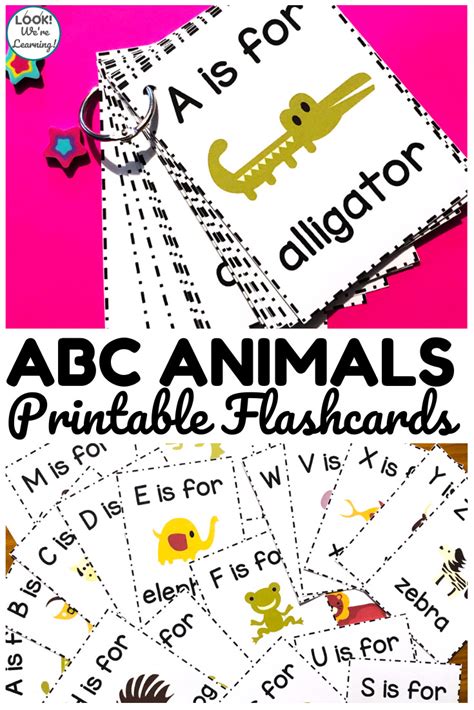 Free Printable Flashcards Alphabet Animals - Look! We're Learning!