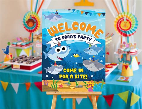 Baby Shark Welcome Sign, Baby Shark Party, Baby Shark Poster, Poster Birthday Boy / Girl or Baby ...