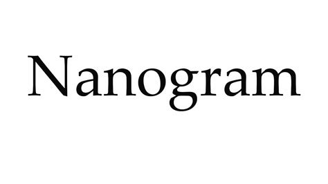 How to Pronounce Nanogram - YouTube