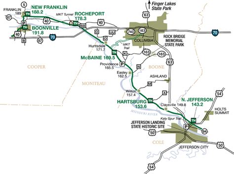 Katy Trail Map | Missouri state parks, Katy trail, Jefferson city