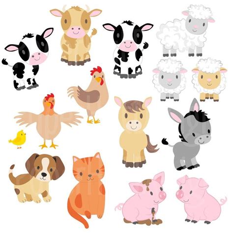 Farm Animals Clipart-farm Animals Clip Art and Digital Paper - Etsy ...