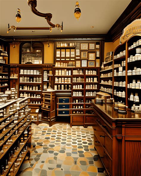 Interior of a Full Color Victorian Era Apothecary Shop Photograph · Creative Fabrica