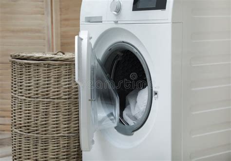 Washing Machine with Dirty Towel in Laundry Room Stock Image - Image of fresh, laundrette: 143464279