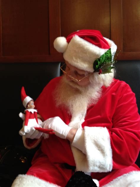 Santa talking with Elf on the Shelf, would make for great pic for Elf to then give to child ...