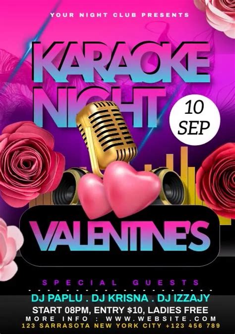 Valentine's day Karaoke Night A2 Template | PosterMyWall