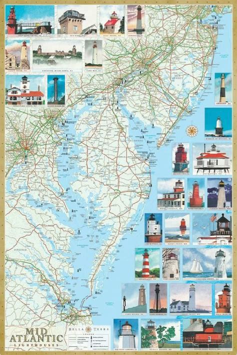 Map Of north Carolina Lighthouses Mid atlantic Lighthouses Map the ...