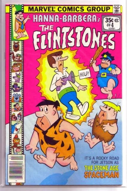 FLINTSTONES #4 STONE Age George Jetson! Hanna-Barbera Marvel Comic Book ...