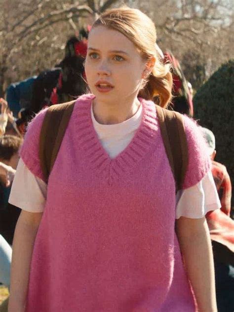 Mean Girls 2024 Angourie Rice Pink Sweater | Victoria Jacket