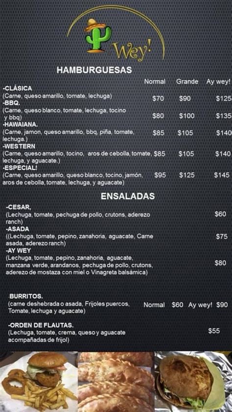 Menu at Ay Wey restaurant, San José del Cabo