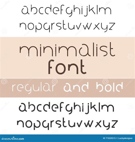 Minimalist Font Bold and Regular. Minimalism Style Sans Serif Stock Vector - Illustration of ...