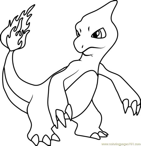 Charmeleon Pokemon Coloring Page for Kids - Free Pokemon Printable Coloring Pages Online for ...