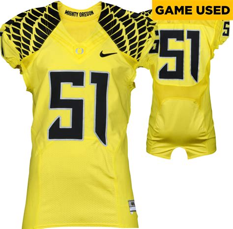 Oregon Ducks Game-Used 2012-2015 Yellow and Black Jersey #51 Size 46 | eBay