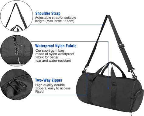 Gym Duffle Bag with Shoe Compartment Foldable Men Women Travel Fitness ...