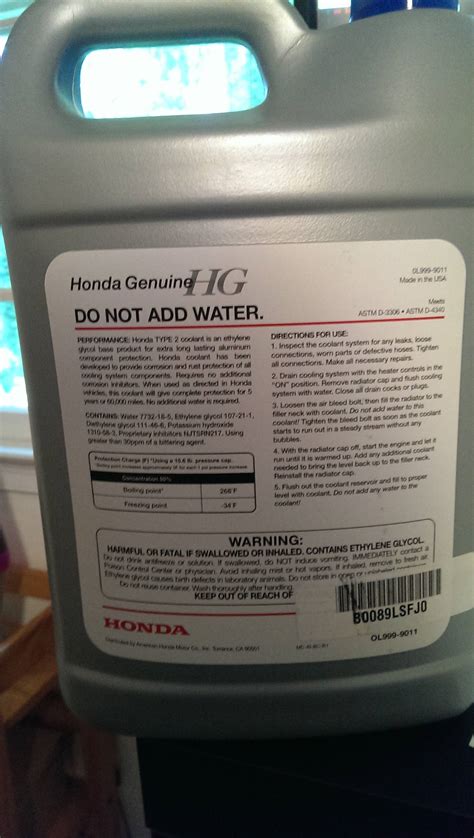 civic - What is Honda Coolant? - Motor Vehicle Maintenance & Repair Stack Exchange