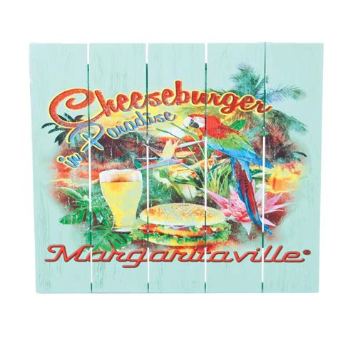 Margaritaville Cheeseburger in Paradise Outdoor Wall Art Sign PSSR114 ...