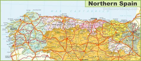 Map of northern Spain - Map of northern Spain with cities (Southern ...