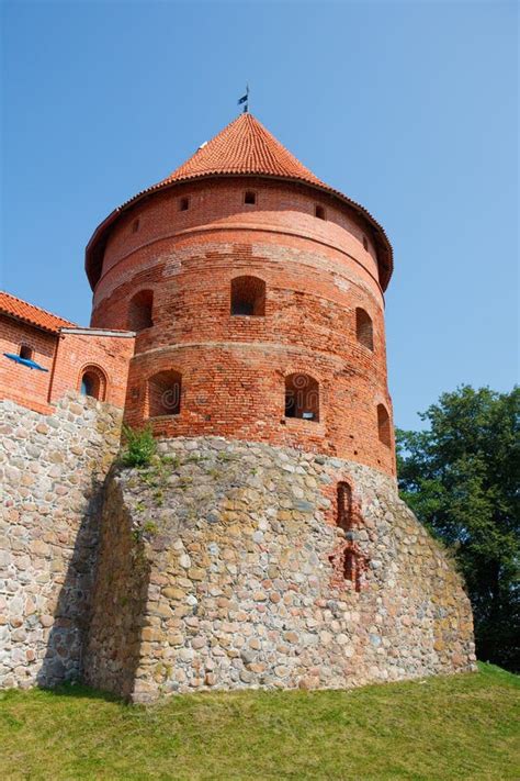 Trakai Island Castle stock image. Image of turret, lithuania - 16080009