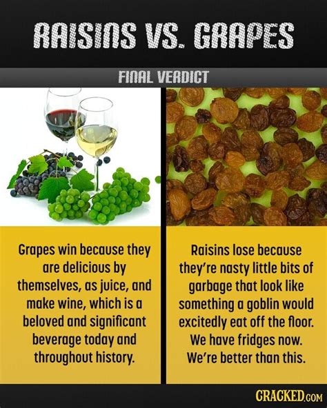 Raisins Vs. Grapes | Cracked.com