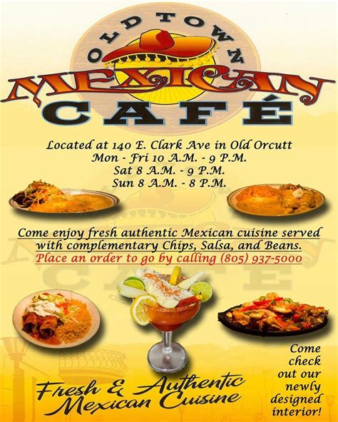 Menu at Old Town Mexican Cafe, Orcutt