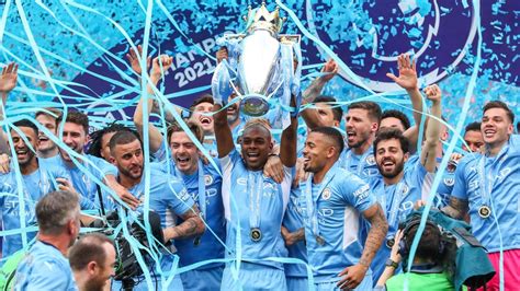 Manchester City lift Premier League trophy after fittingly dramatic end ...