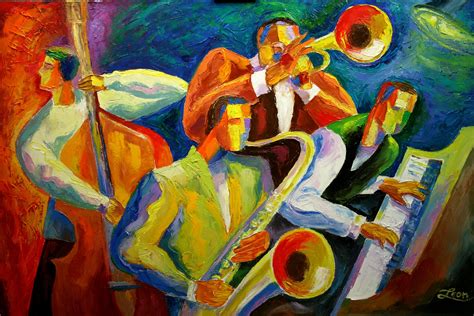 Jazz Music wall art acrylic painting Jazz Klezmer canvas PRINT Guitar Sax Jazz Poster Music Best ...