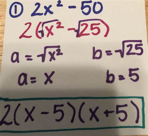 Difference of Squares Example Solutions - Deal or No Deal Factoring