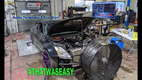 How To Holley EFI LS Swapped 350z First Startup with Terminator X - YouTube