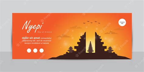 Premium Vector | Greetings poster for nyepi day of silence with a landscape design