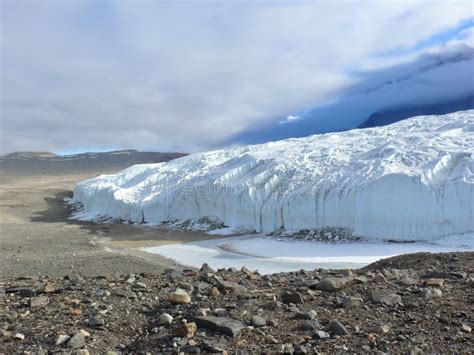 Canada Glacier Flowing into Taylor Dry Valley in Antarctica Stock Image - Image of valley ...