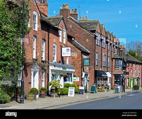 Street in the village of Prestbury, Cheshire, England UK Stock Photo ...