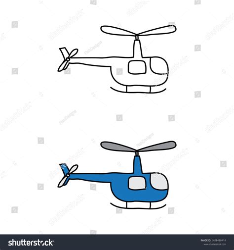 Cartoon Drawing Helicopter: vector de stock (libre de regalías ...