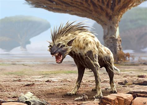 ArtStation - Fantasy Hyena , Nagy Norbert Alien Creatures, Fantasy Creatures Art, Mythical ...