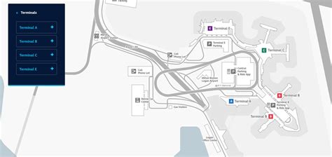 Terminals map at Boston Logan Airport | Bos