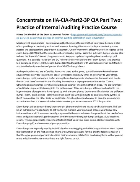 PPT - IIA-CIA-Part2-3P CIA Part Two: Practice of Internal Auditing PowerPoint Presentation - ID ...